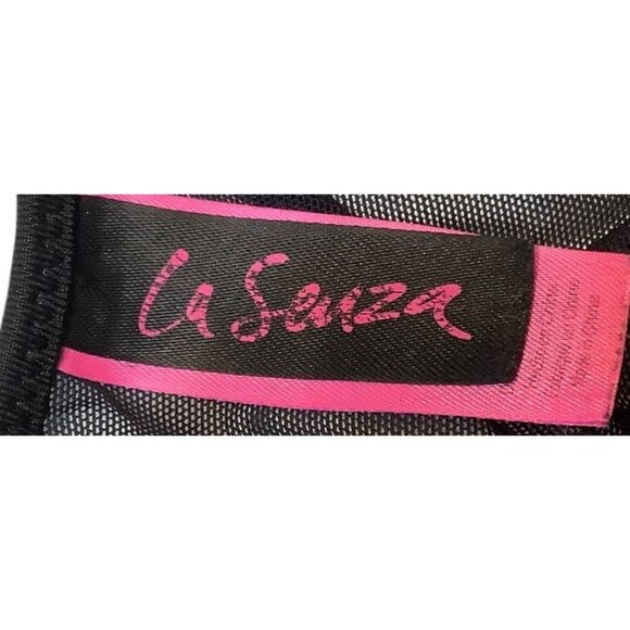 La Senza Camouflage Racerback Sports Bra Women Large Black Pink Mesh Detail - Picture 3 of 7